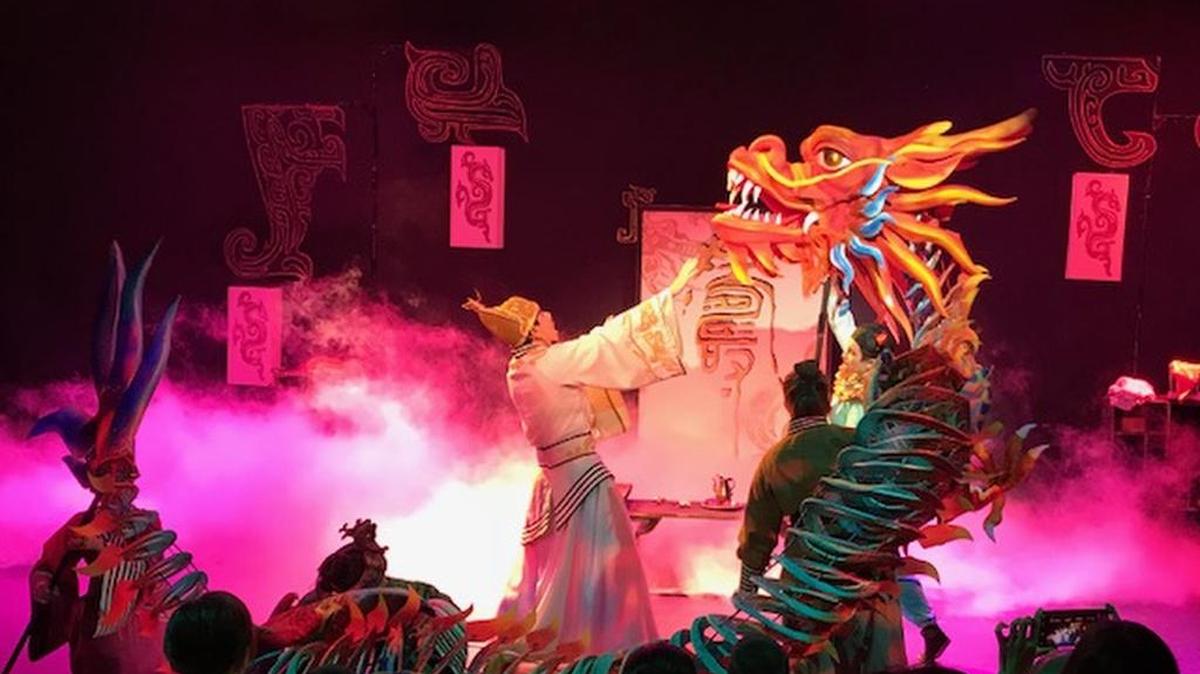 A scene from “Lord Ye Loves Dragons,” performed in China by Children’s Theatre of Charlotte.