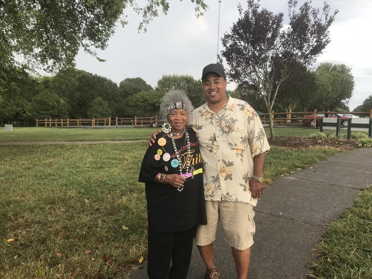 Carrie Graves and Belton Platt, her son, in September 2018, at a cookout for his birthday.