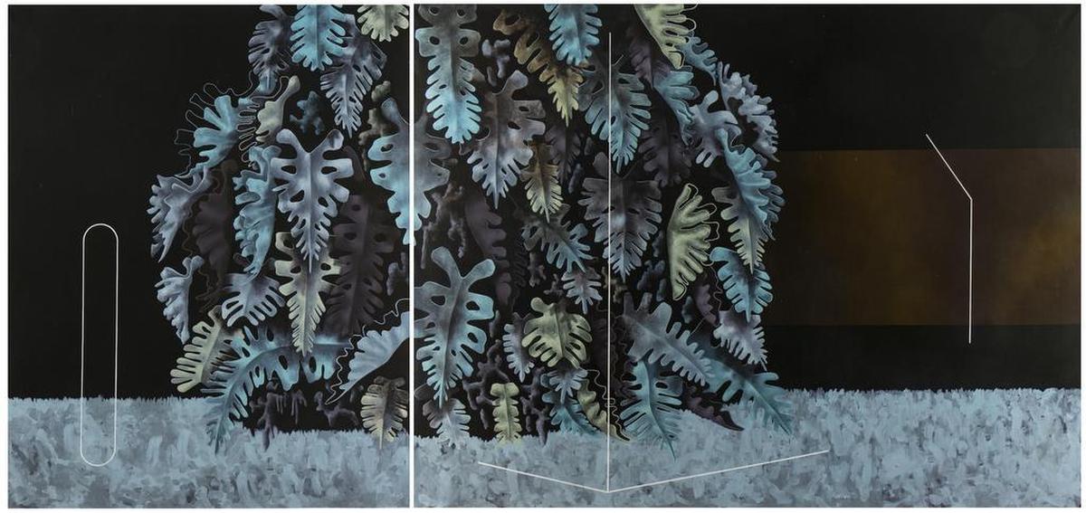 Juan Dolhare’s “Land & Escape,” 2017, at LaCa Projects.