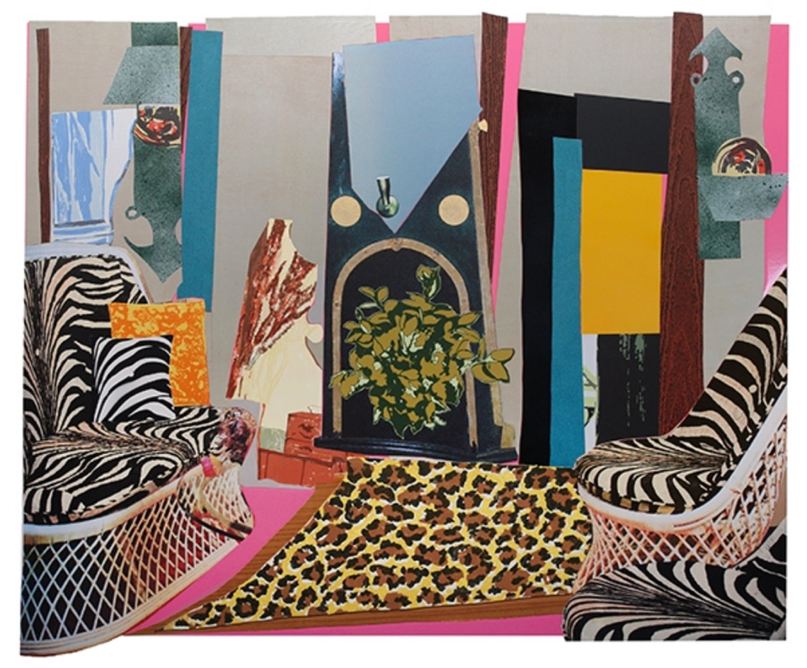 “Interior: Zebra with Two Chairs and Funky Fur” by Mickalene Thomas.