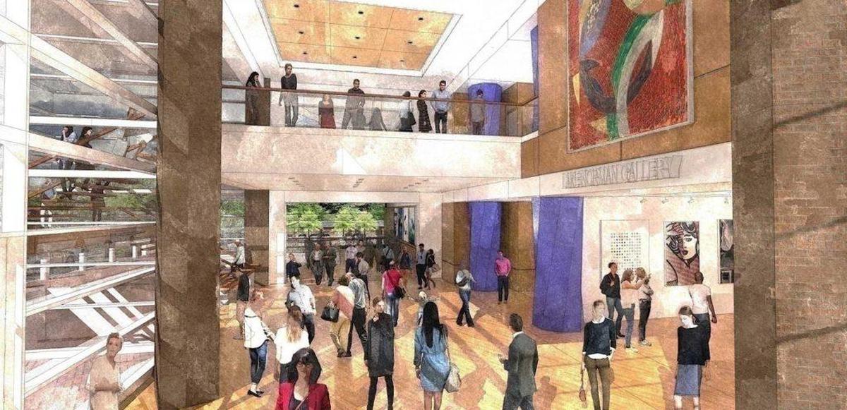 Another interior drawing shows the planned gallery.