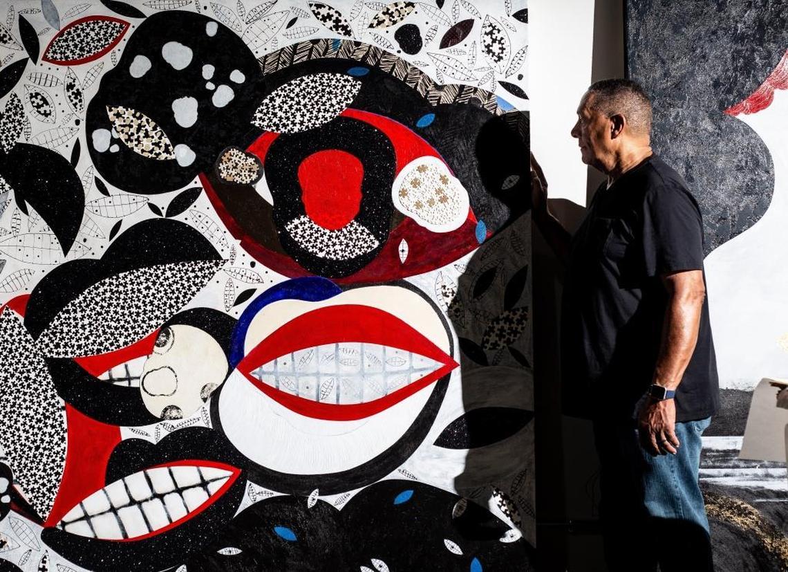Artist Juan Logan stands for a portrait in his studio in Belmont, N.C. on Wednesday July 11, 2018.