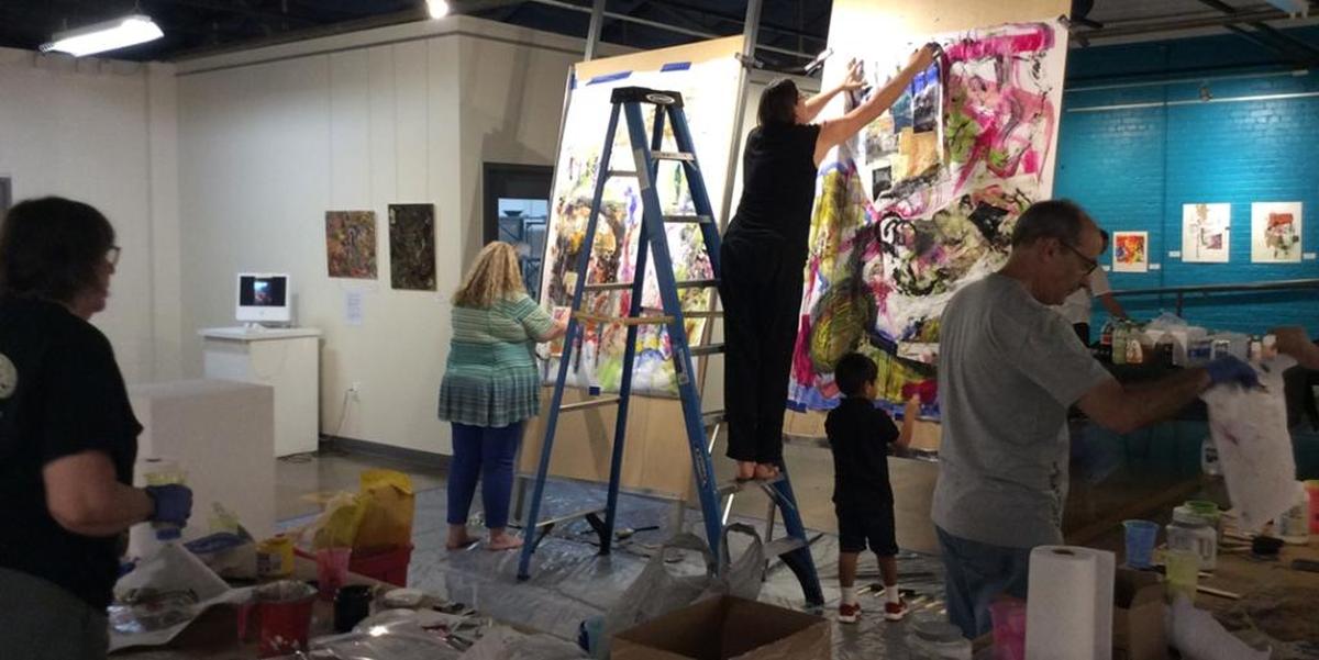 Family Collaboration Painting Day at ClearWater.