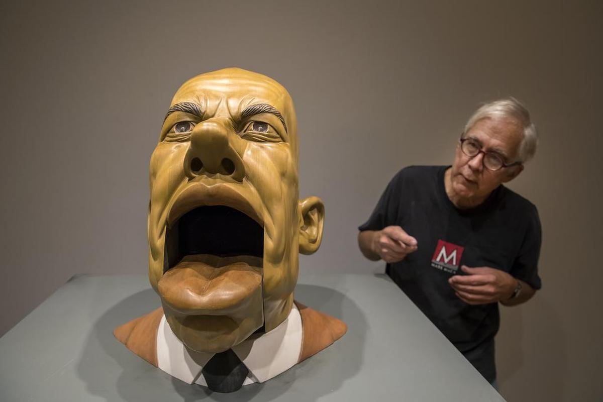 Bob Trotman and his “Fountain” at Davidson’s Van Every/Smith Gallery.