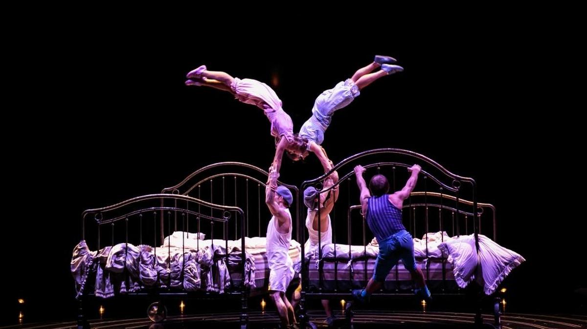 The bouncing beds act in Cirque du Soleil’s “Corteo.”