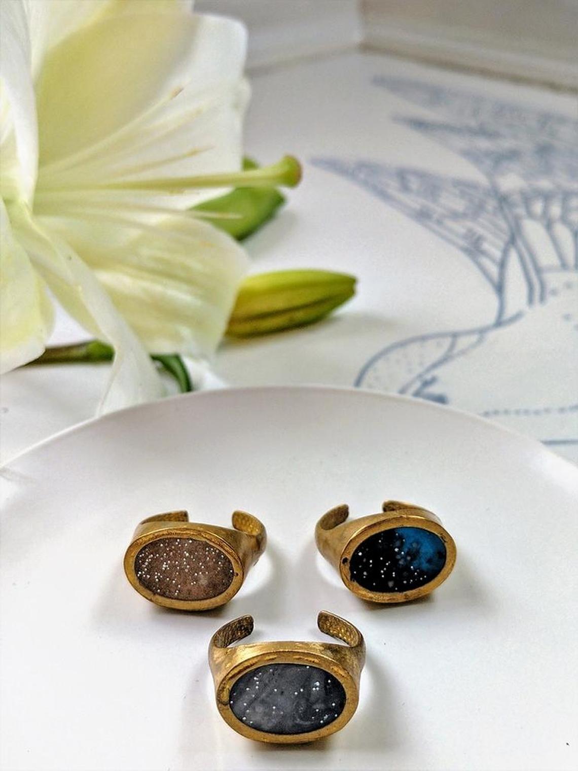 Brass resin rings V2; $45.