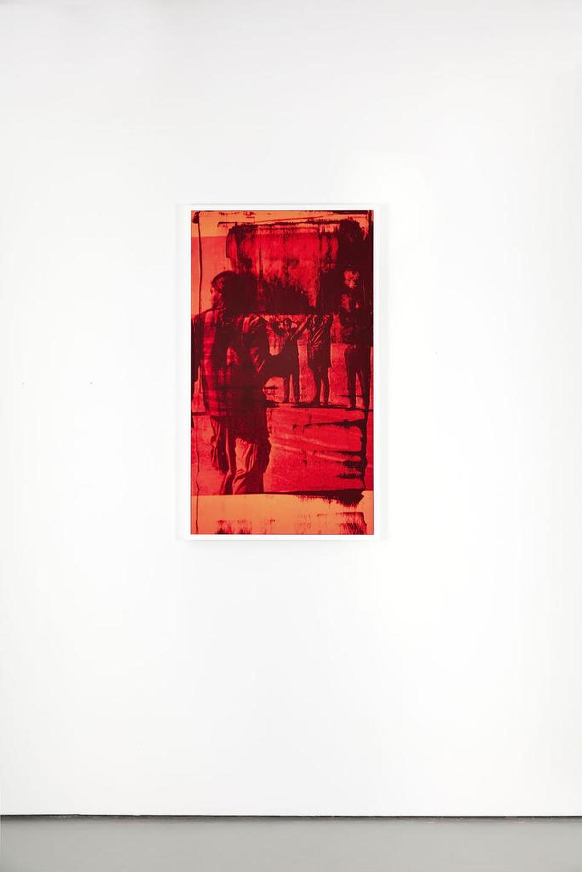 At the Gantt: Hank Willis Thomas’s “Wounded Knee (red on red),” 2018.