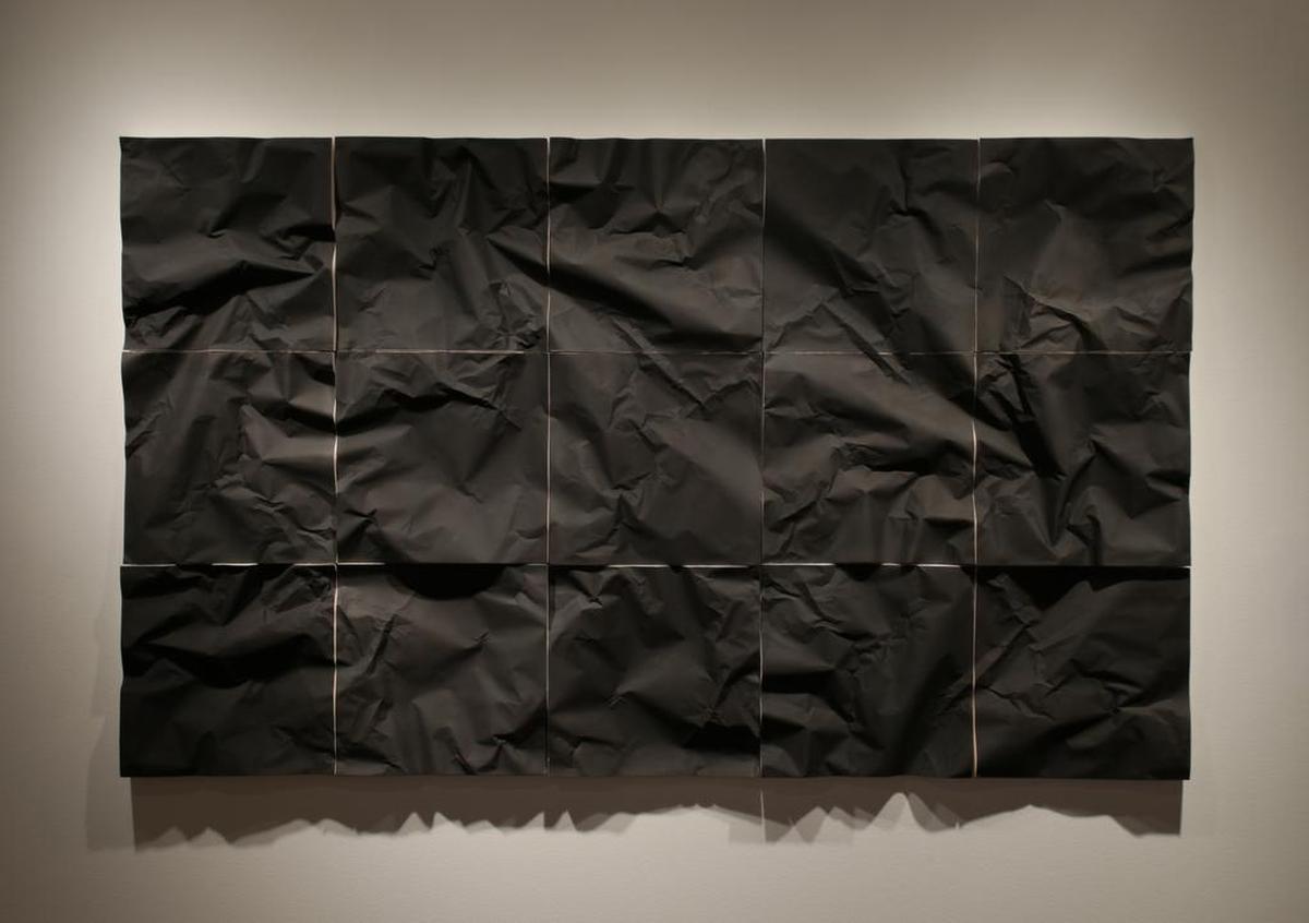 Thomas Schmidt’s “Sampled Spaces,” 2018, cast porcelain and graphite.