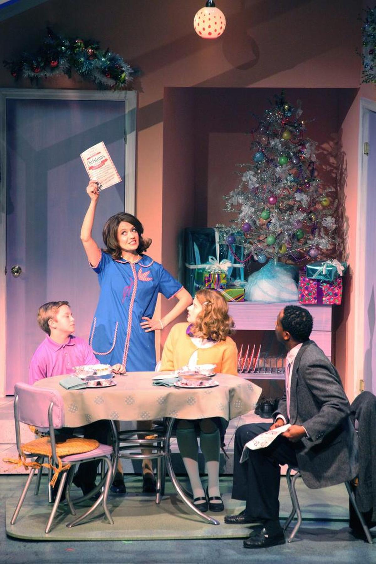 Bennett Harris, Ashley Goodson, Arella Flur and Bobby Tyson in Children’s Theatre of Charlotte’s 2017 production of “The Best Christmas Pageant Ever: The Musical.”