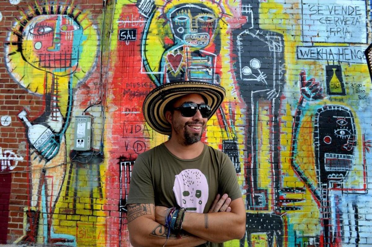Mural at 3306 N. Davidson Street side wall at Salud Beer Shop by Nico Amortegui, 2013.