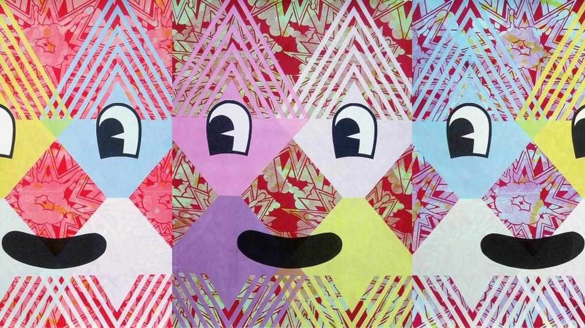 At Goodyear: Chadwick Tolley’s “Happy, Happy, Happy”; 2016; screenprint.