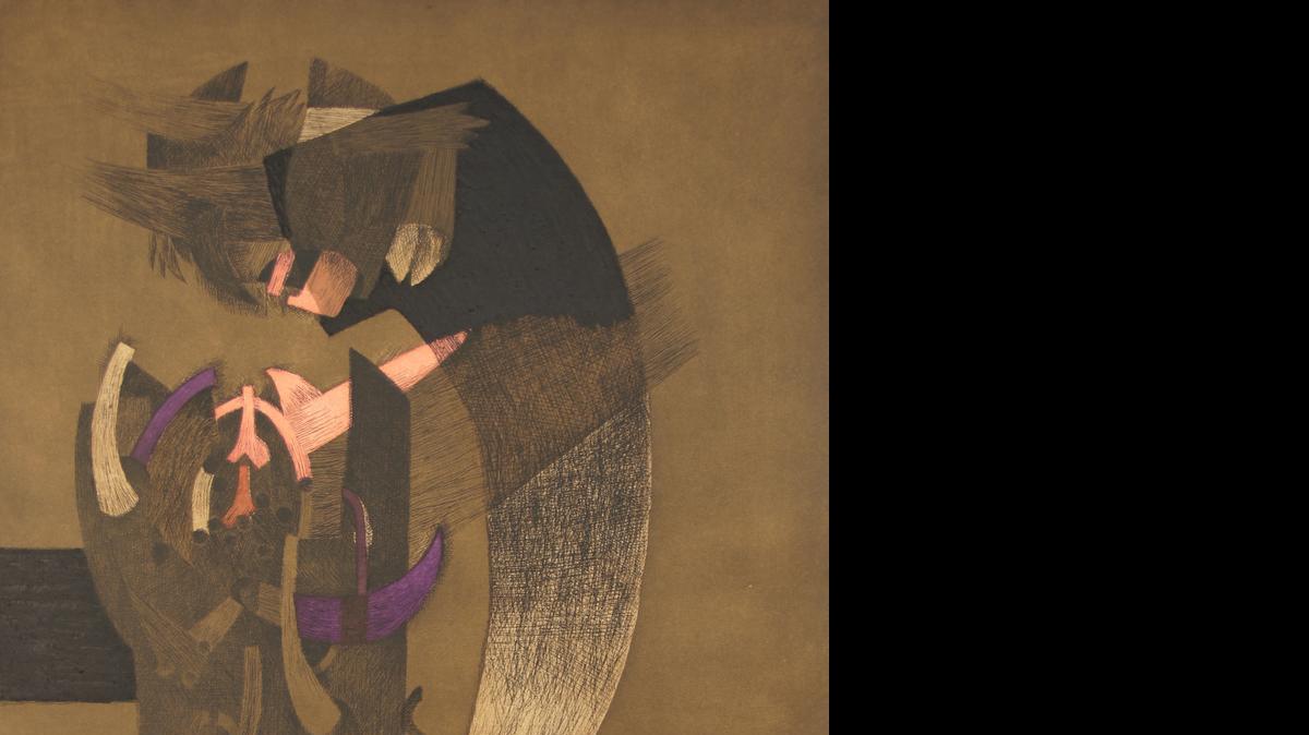 
Fernando de Szyszlo, Untitled, 1978. Etching in colour with embossing on watermarked Guarro paper
