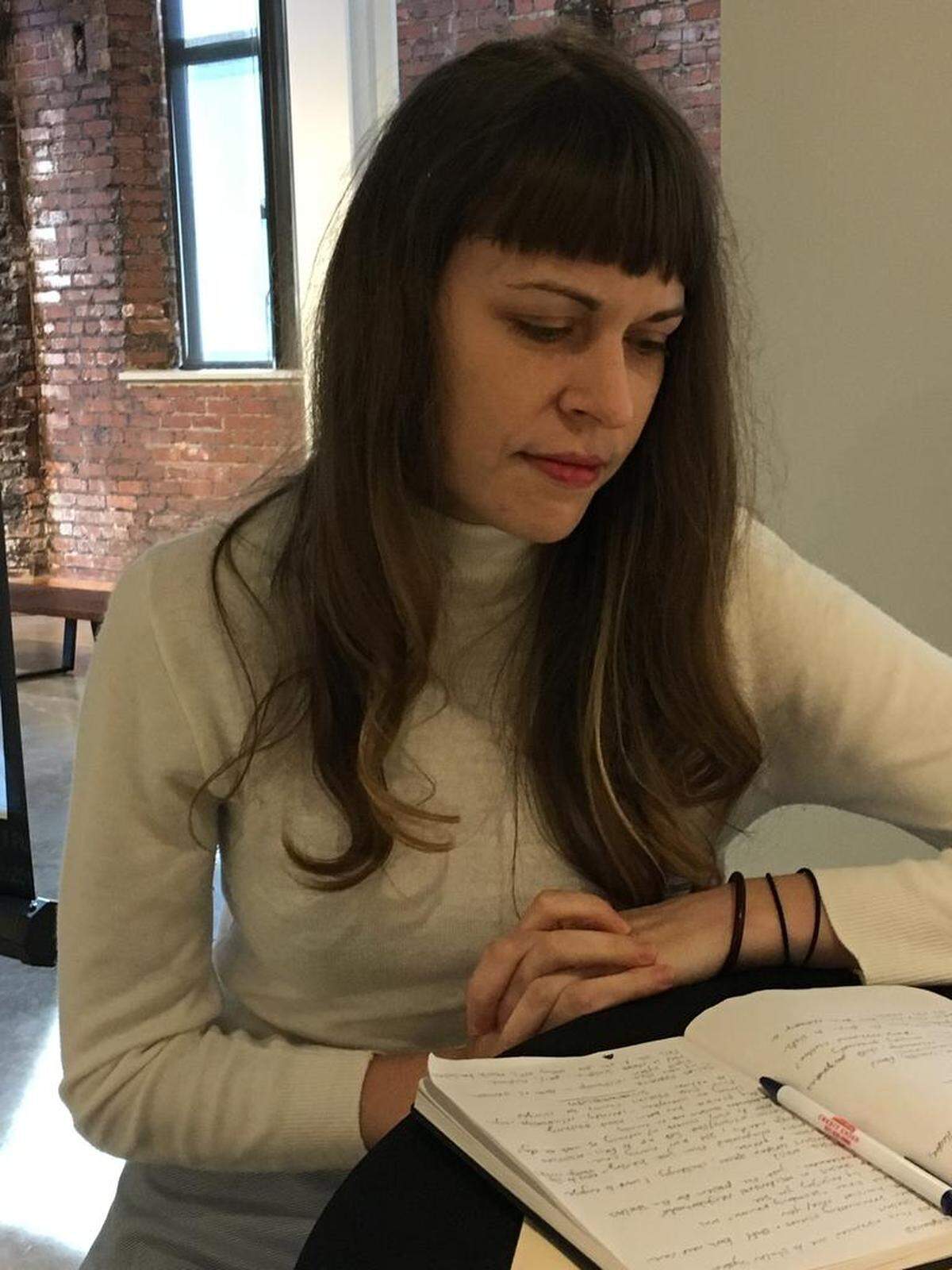 Artist Jody Wood at the McColl Center in November.