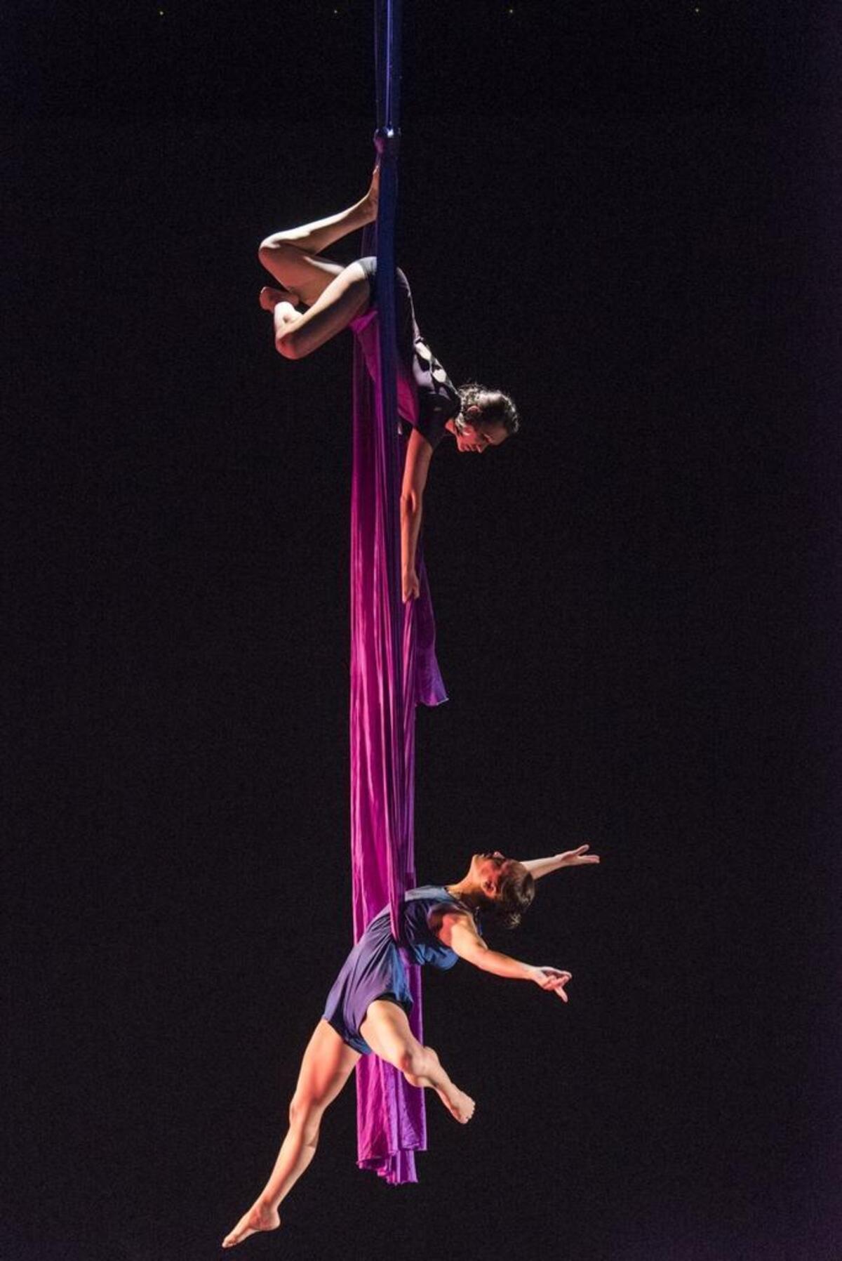 Caroline Calouche & Company pairs floor and aerial work.