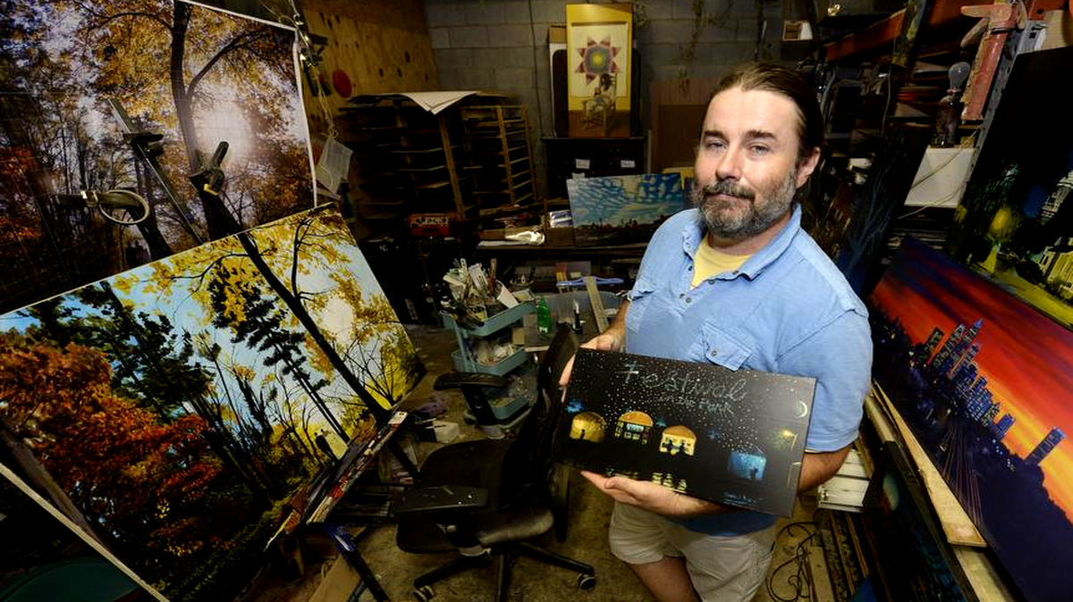 
David French, in his garage-turned-studio in NoDa.
