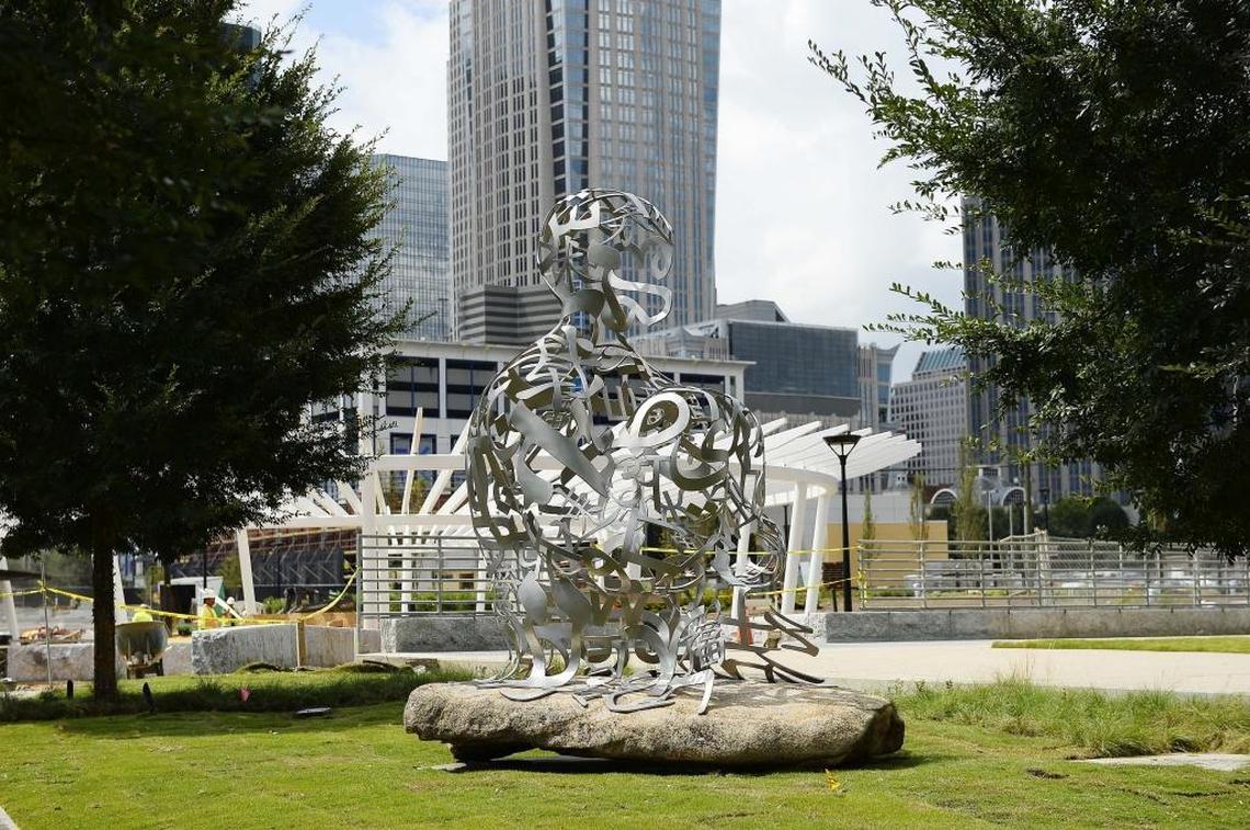 “Ainsa III” by Jaume Plensa, at UNC Charlotte Center City.