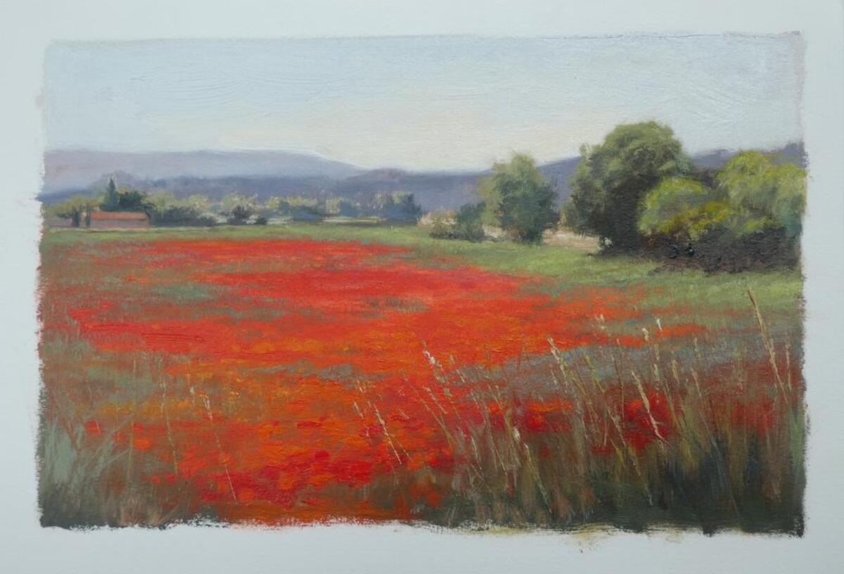 “Poppies,” by Mary Erickson at Elder Gallery of Contemporary Art.