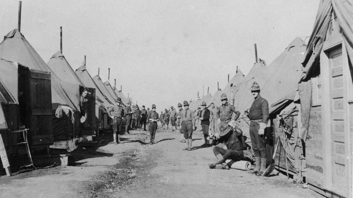 A view of soldiers at Camp Greene in February 1918: An exhibition about the miltary base and its influence on Charlotte opens Saturday at the Levine Museum of the New South.