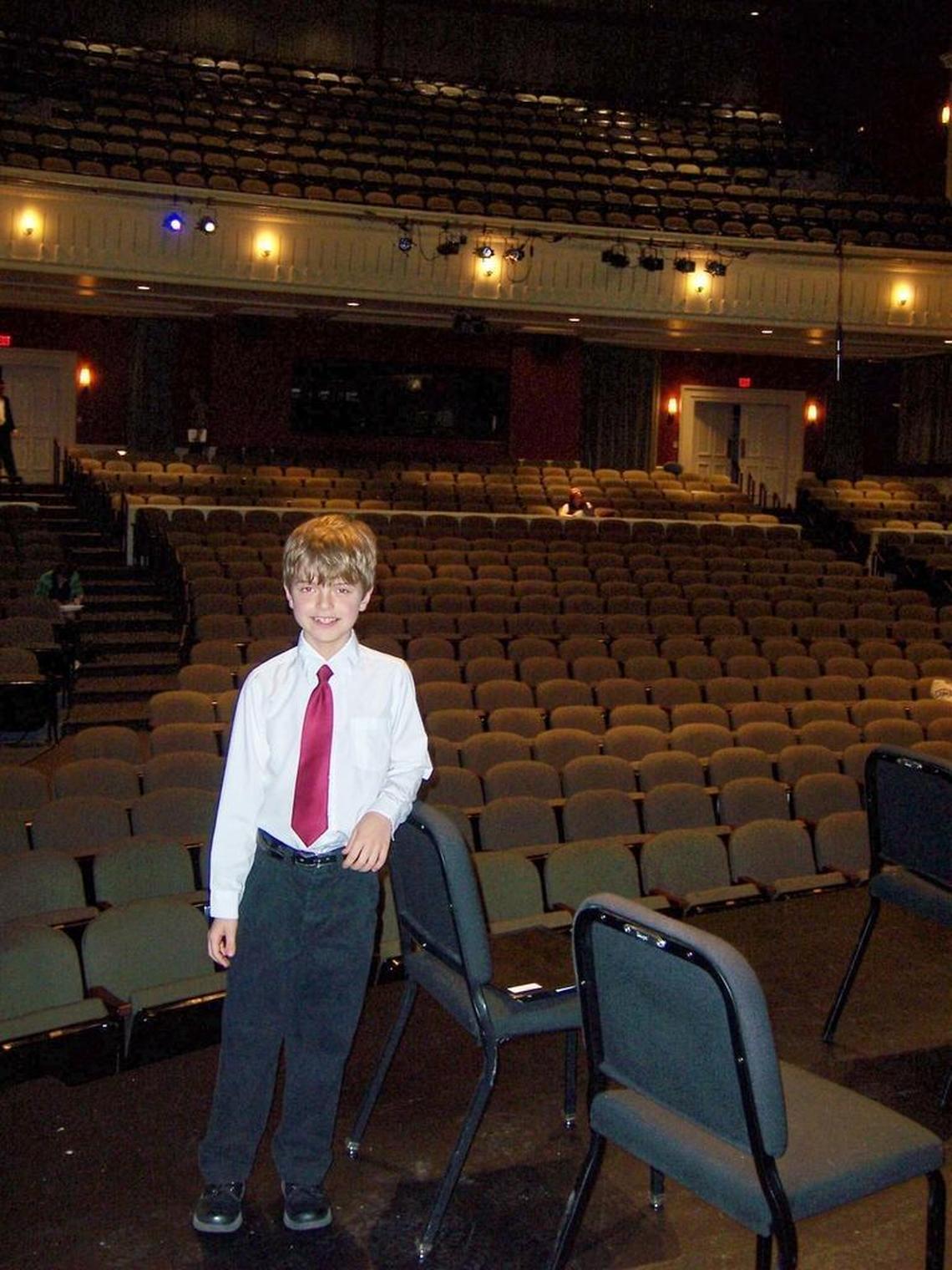 Drew’s parents snapped this photo at his first Charlotte Symphony Junior Youth Orchestra concert. He was 8.