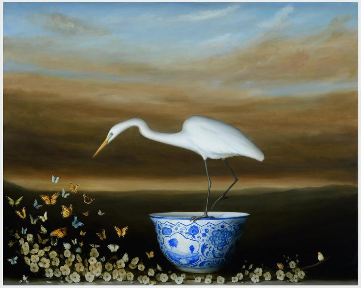 David Kroll’s “Butterflies and Egret” will be at Hidell Brooks.