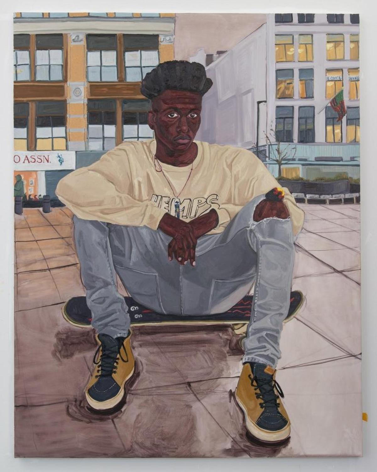 “Jared,” 2016, by Jordan Casteel, at the Gantt through July 8.