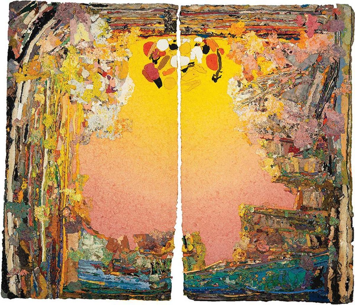 Roland Poska’s “Sun Prayer VI” at Jerald Melberg Gallery.