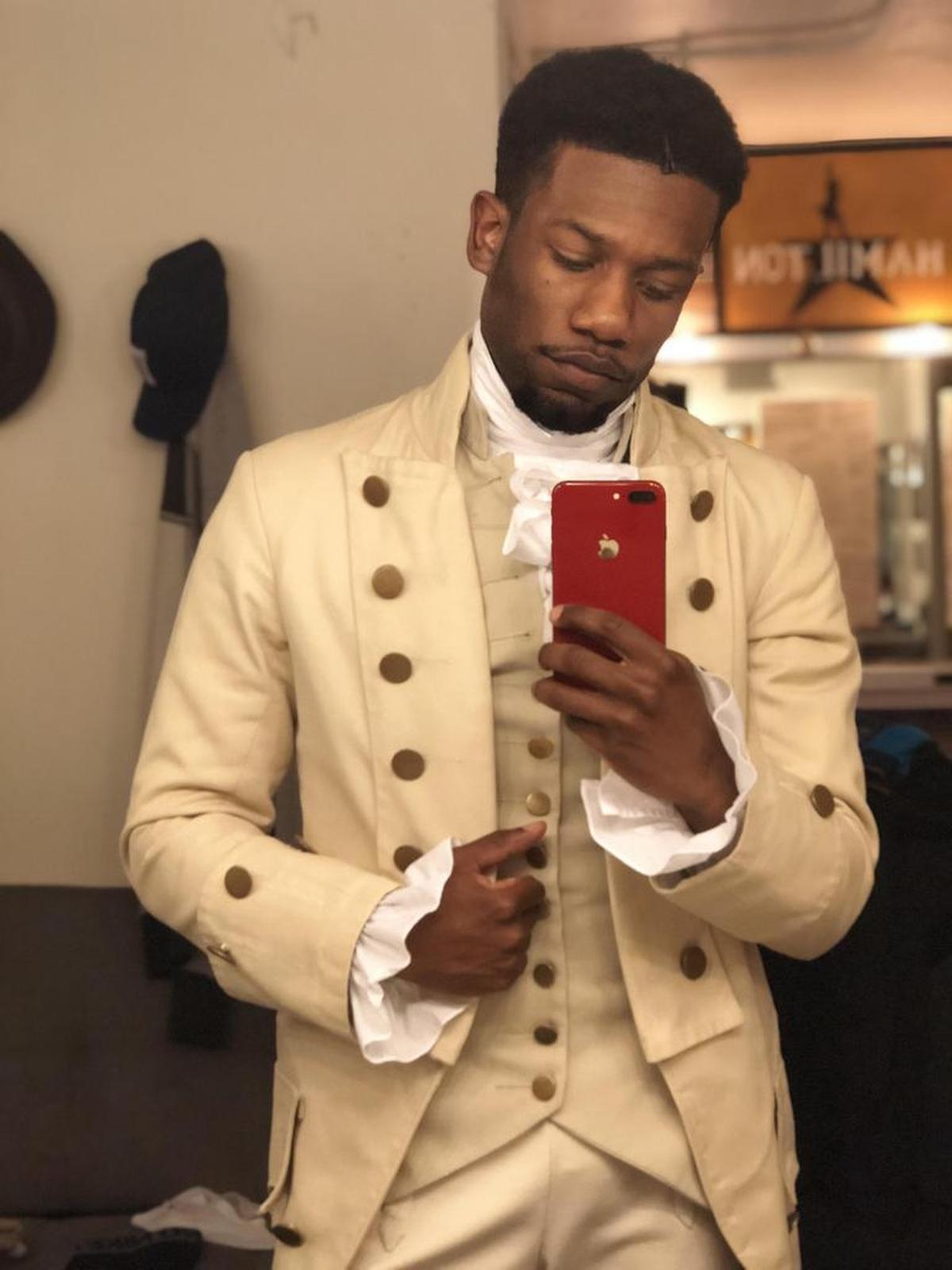 At our request, Phillip Johnson-Richardson took a recent selfie in full “Hamilton” gear in Chicago. He graduated from Northwest School of the Arts in 2014 and played Harpo in the school’s landmark 2012 production of “The Color Purple,” on which the documentary “Purple Dreams” was built.