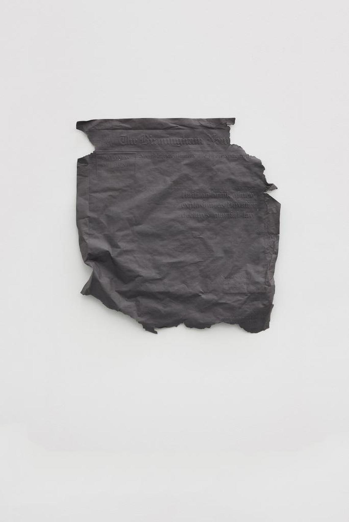 Bethany Collins’ “The Birmingham News, 1963” (detail), 2017.