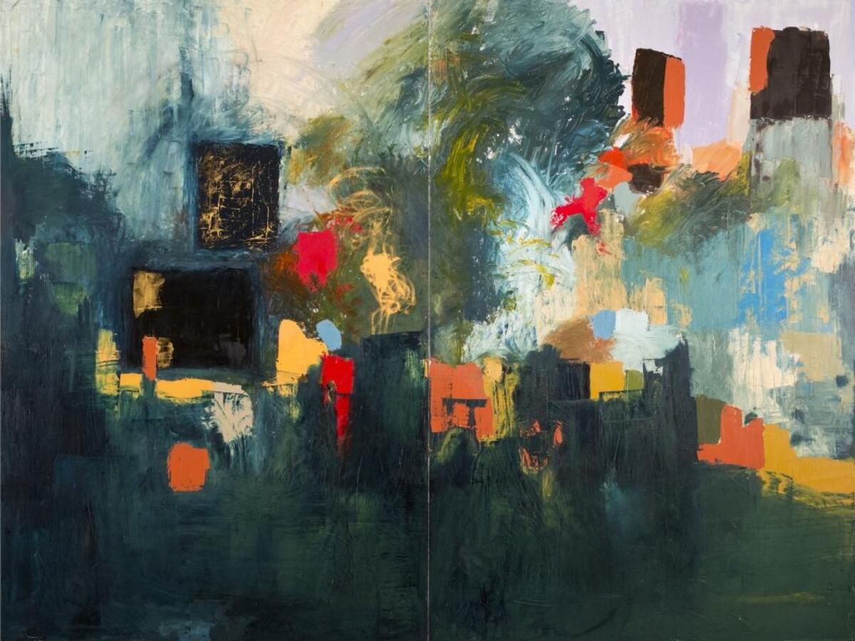 “Pastoral” by Foozhan Kashkooli, from “One Thousand Kisses” at CPCC.