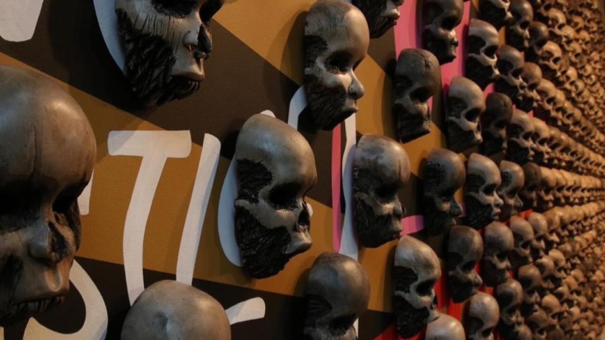 Dustin Farnsworth created “WAKE II” (detail shown here) with Timothy Maddox, designed as both a memorial and call to action.