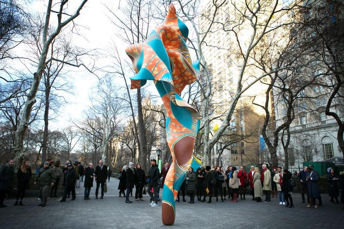 Yinka Shonibare’s “Wind Sculpture (SG) 1” at Central Park.