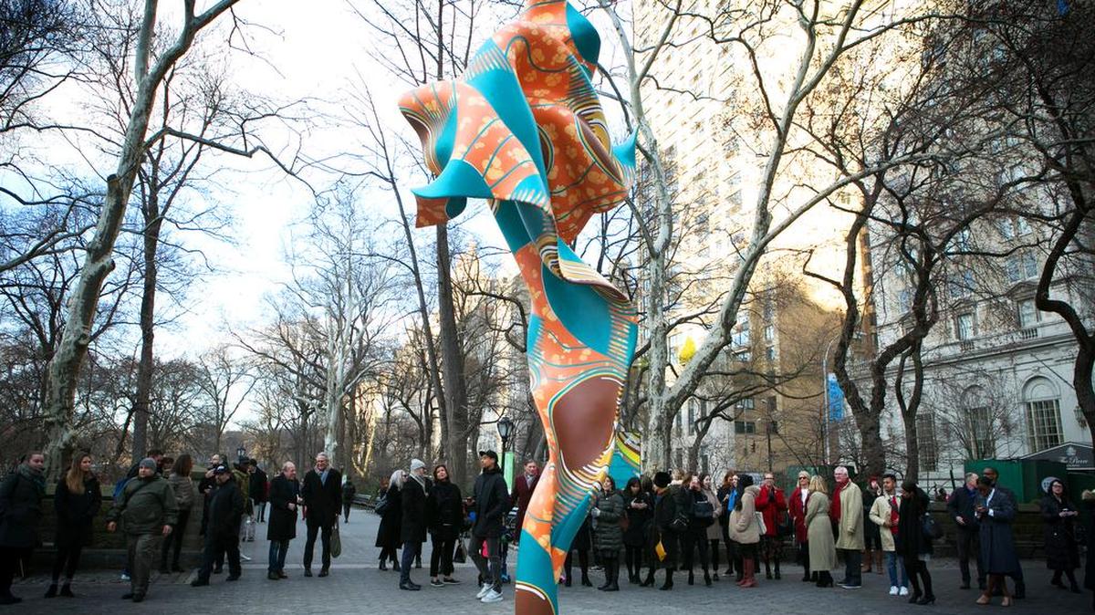 Yinka Shonibare’s “Wind Sculpture (SG) I” – currently in Central Park – will find a home in Davidson.