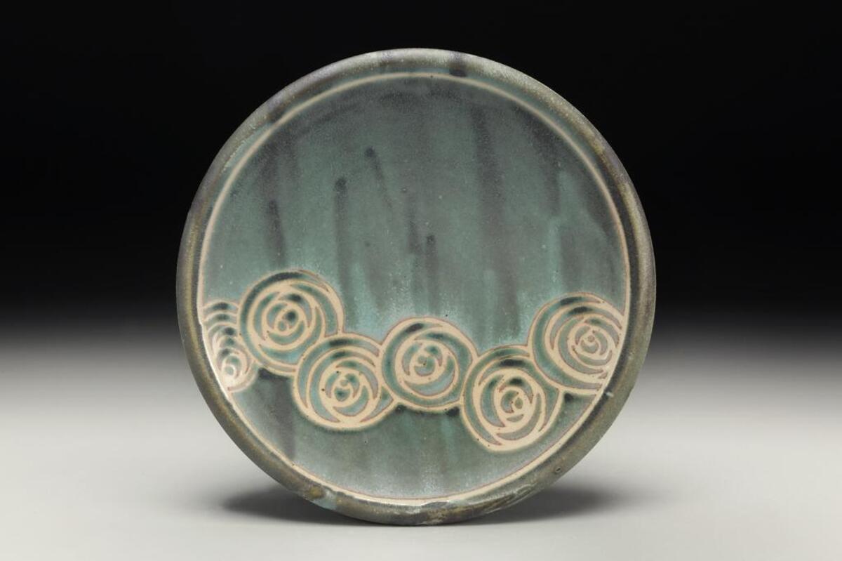 Turquoise Circles Platter, by Julie Covington at Lark & Key.
