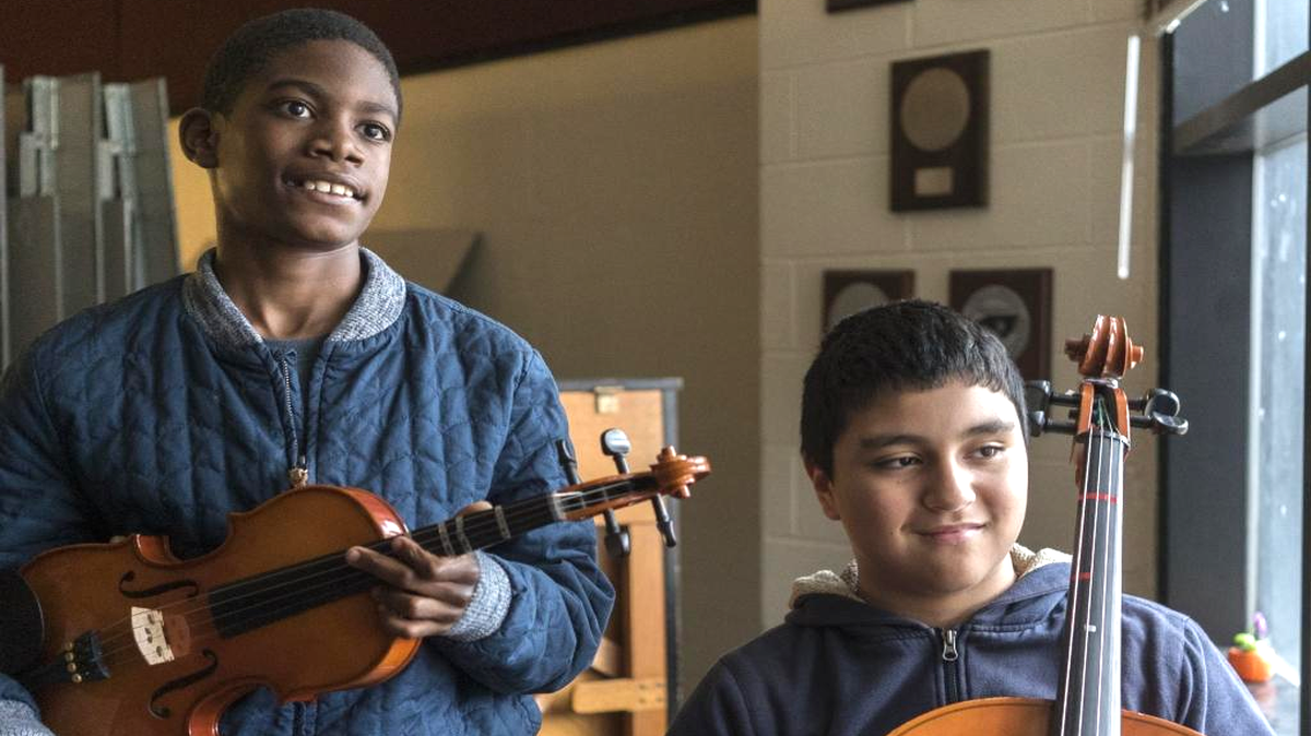 Justice Crawford and Nathaniel Nitkin are the first students from Winterfield Elementary’s collaboration with the Charlotte Symphony Orchestra to audition and make it into Northwest School of the Arts. Could this program offer more students from the high-poverty school a path to success?