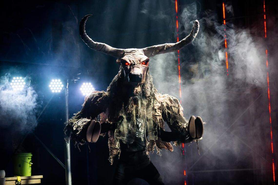James Hayden Rodriguez as the minotaur who attacks Percy Jackson and his mother.