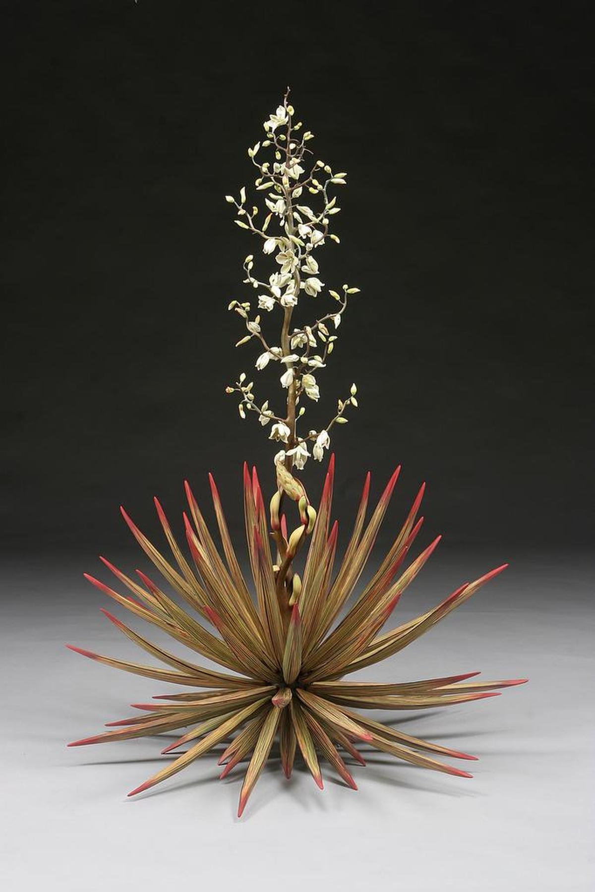 “Temple of the Cool Beauty (Yucca),” 2005, by Michael Sherrill: polychrome, porcelain, Moretti glass and silica bronze.
