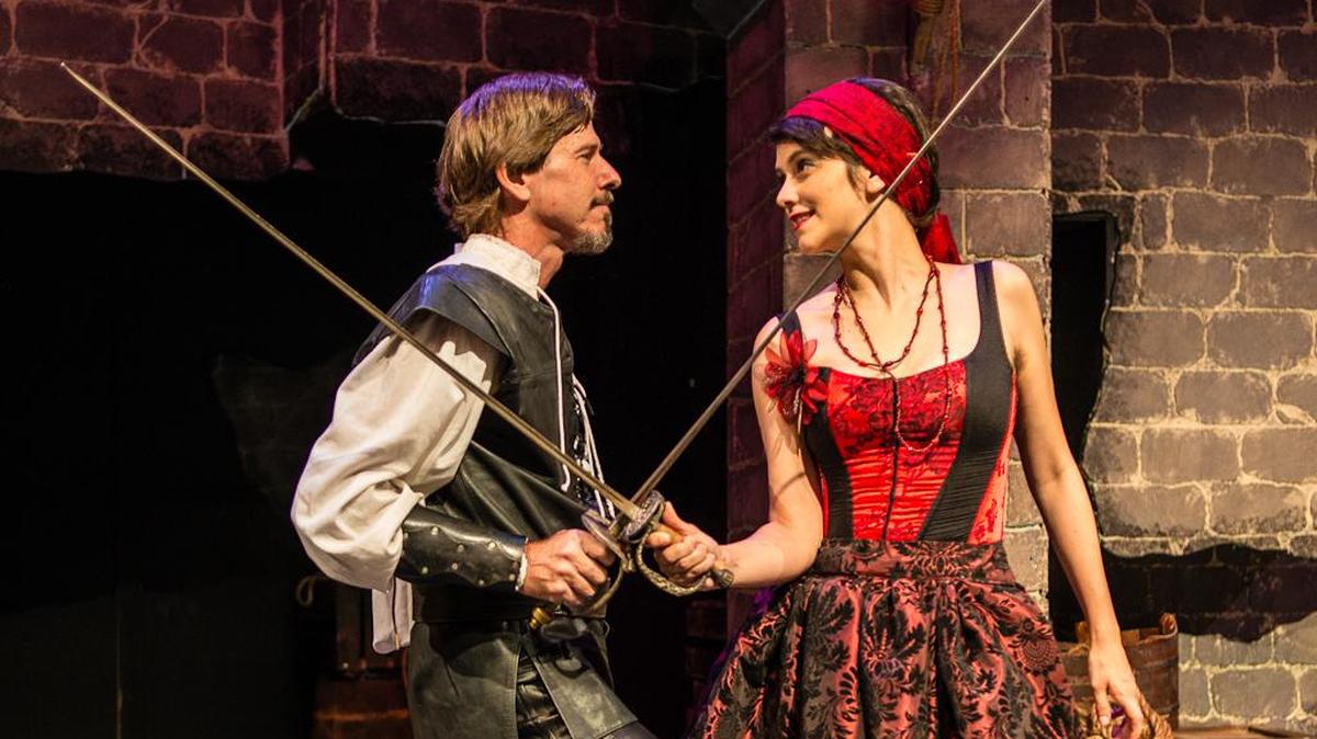 Tony Wright and Karina Caporino in “Zastrozzi,” in 2012.