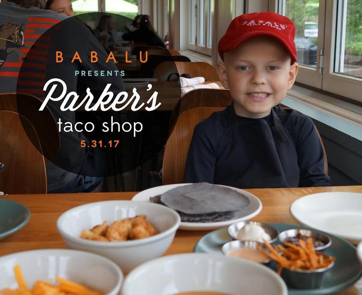 Parker Cowherd designed a taco for Wednesday’s Parker’s Taco Shop at Babalu to raise money for his cancer treatment.
