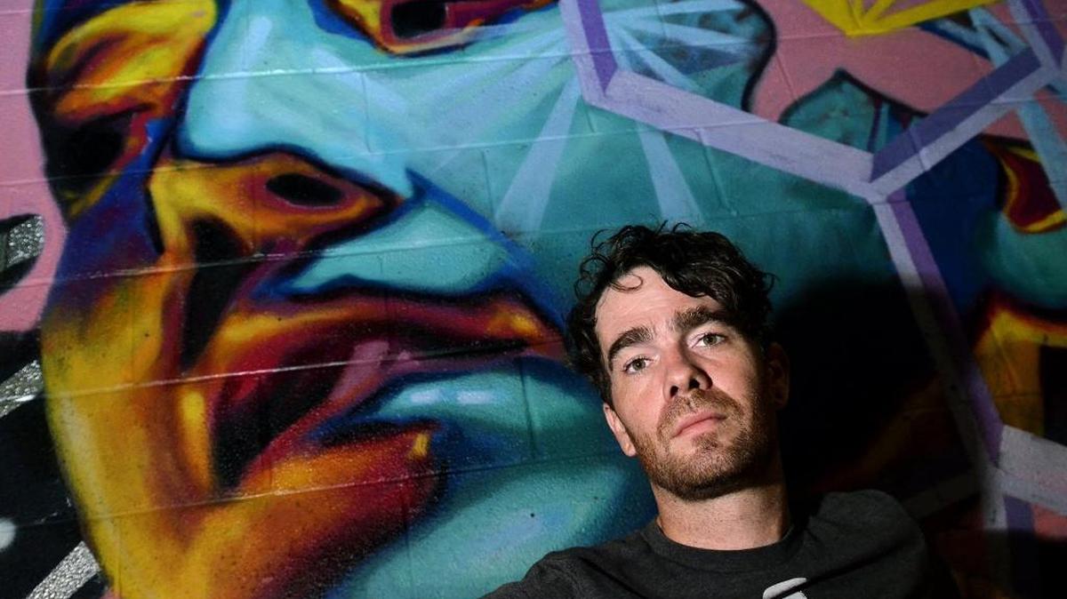 Osiris Rain with his work at The Underground, at The Fillmore.