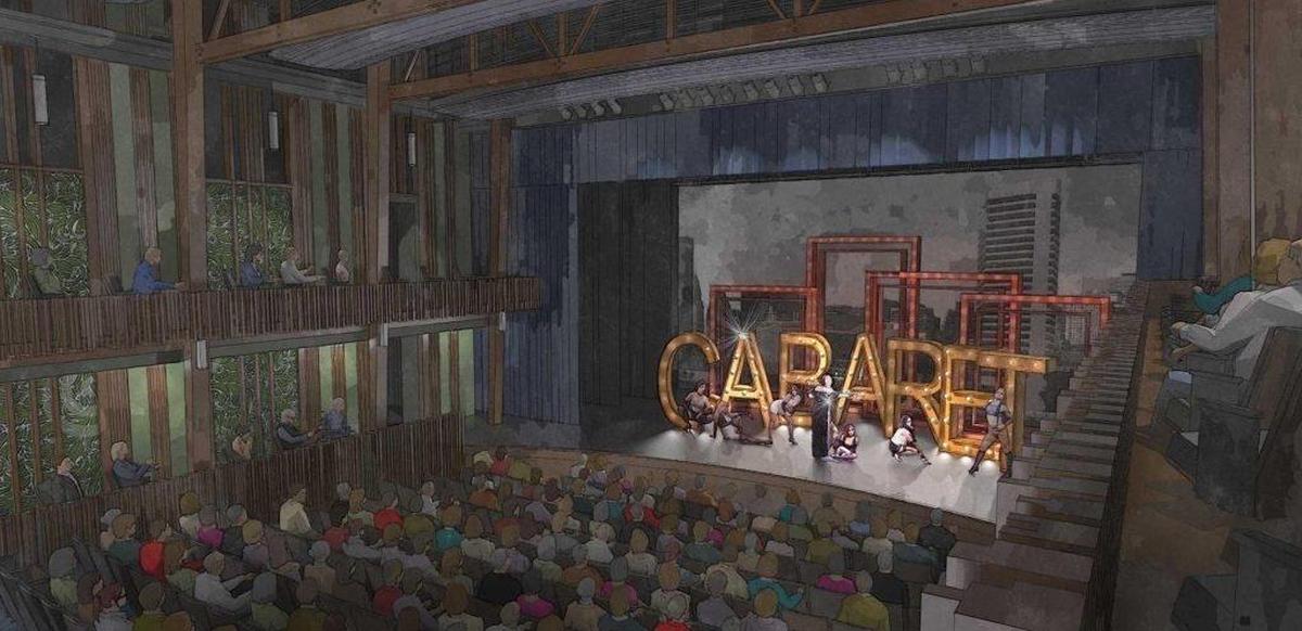 An interior view of the plans shows the theater.