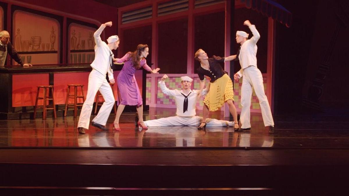 Dancers perform “Fancy Free,” which recreates Jerome Robbins’ choreography for the 1944 premiere and is the opening part of Charlotte Ballet’s “Fall Works” program.