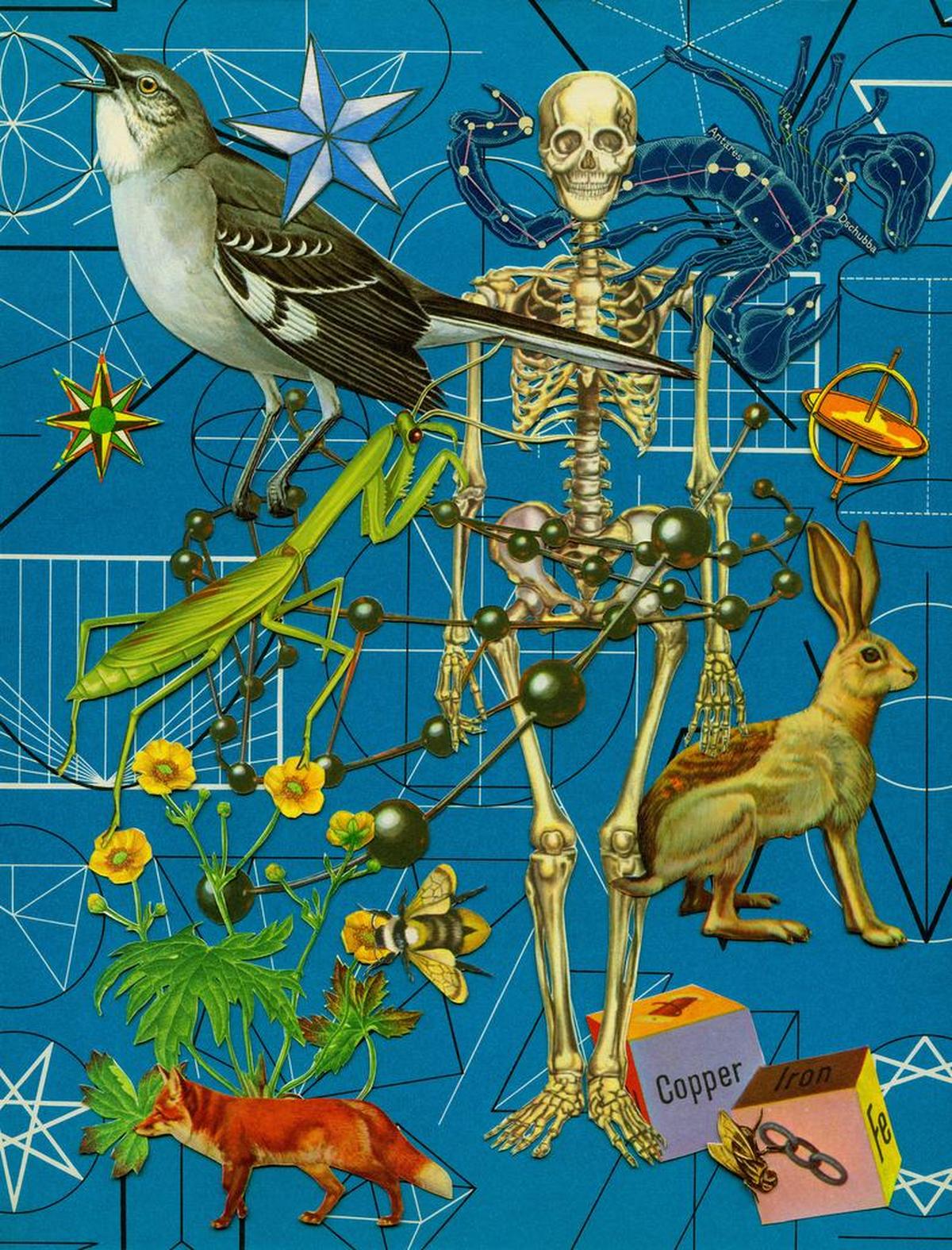 Anne Lemanski’s “Blue Go-Go: Skeleton,” 2015; in the Mint’s “Under Construction” exhibition.