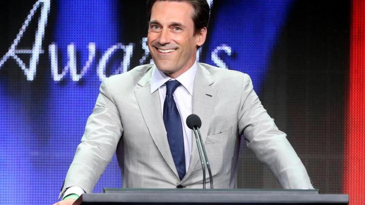BEVERLY HILLS, CA - AUGUST 08: Actor Jon Hamm accepts the TCA Award for Individual Achievement in Drama onstage during the 31st annual Television Critics Association Awards at The Beverly Hilton Hotel on August 8, 2015 in Beverly Hills, California. (Photo by Frederick M. Brown/Getty Images)