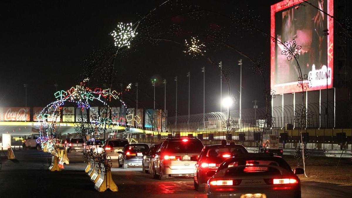 Speedway ChristmasCharlotte Motor Speedway, 5555 Concord Parkway S., ConcordMonday, 6-10 p.m.: The holiday light show is in its sixth year, and features more than three million lights, an infield Christmas village, and a chance to drive the track. Admission $30/car, www.charlottemotorspeedway.com.