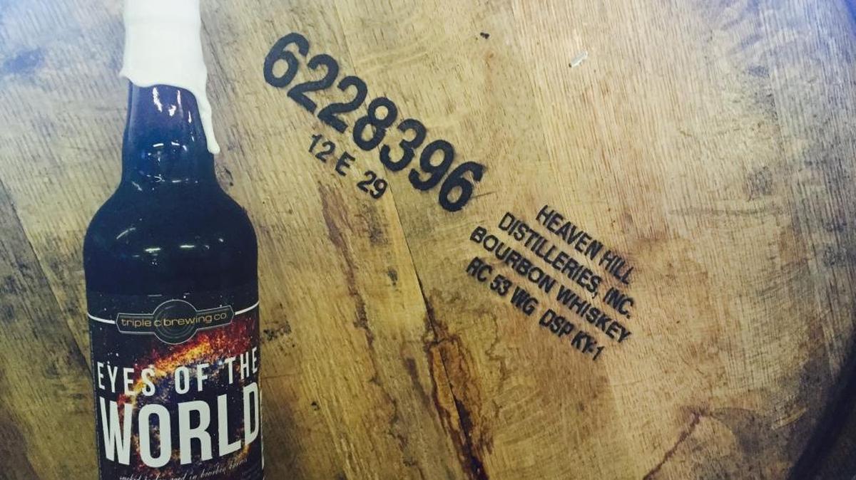 
This Saturday, Triple C Brewing will release Eyes of the World, a smoked porter aged for six months in bourbon barrels.
