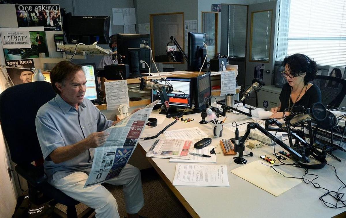 Says Bob Lacey, photographed in studio with Sheri Lynch in 2017: “I won’t be able to finish it, and I don’t know where it’s gonna go — probably nowhere — but I’m writing a piece about what it is like to separate from a work wife of 30 years. I don’t know what that’s gonna feel like, and I do not want it to be, ‘So, I guess we just meant business to each other.’”