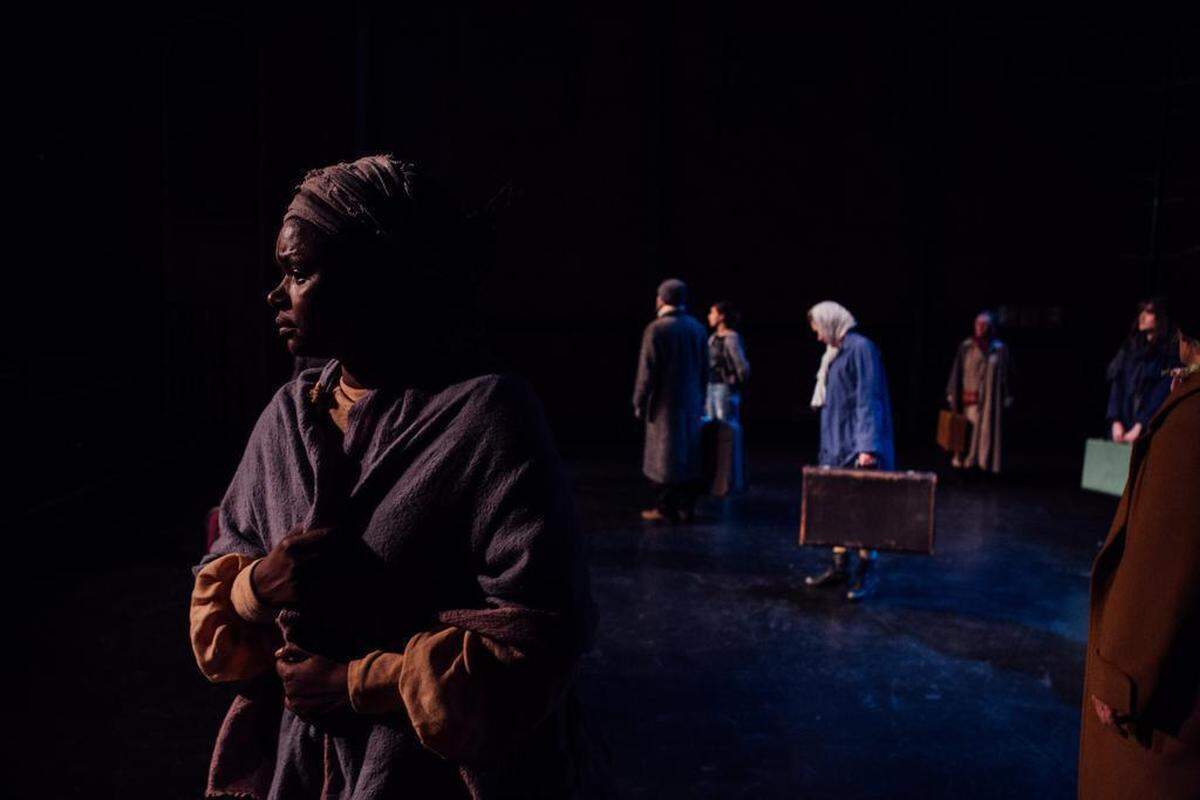 “That’s a hero’s journey,” Tim Robbins says of what immigrants historically have had to go through to get to the U.S. (This production photo from “The New Colossus” is of cast member Quonta Beasley.) “It was a hero’s journey when the Irish and Italians did it in the late 19th century. It was a hero’s journey when Jewish people were getting the hell out of Germany and places that were unsafe for them before World War II. And it was a hero’s journey for African-Americans traveling away from the threat of murder from a newly formed Ku Klux Klan after the Civil War ... to make a new life in St. Louis or Chicago or Des Moines. ... The people that chose not to do that, their DNA did not carry on.”