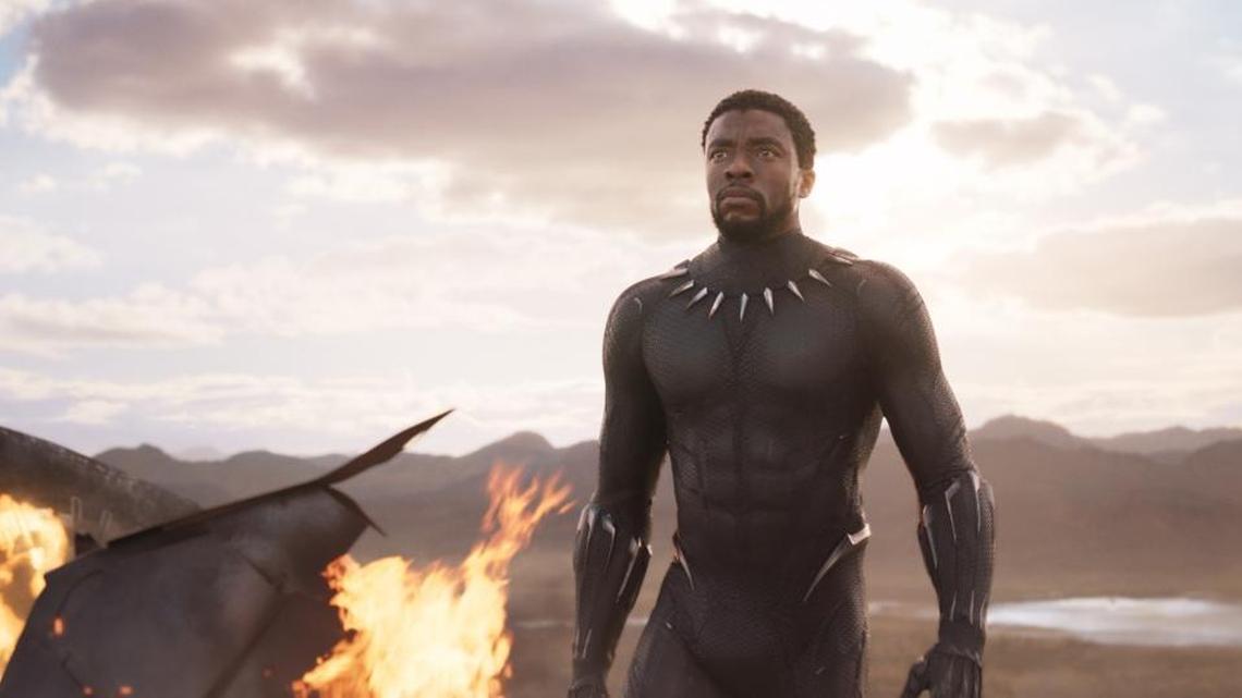 Chadwick Boseman in the film, “Black Panther.”