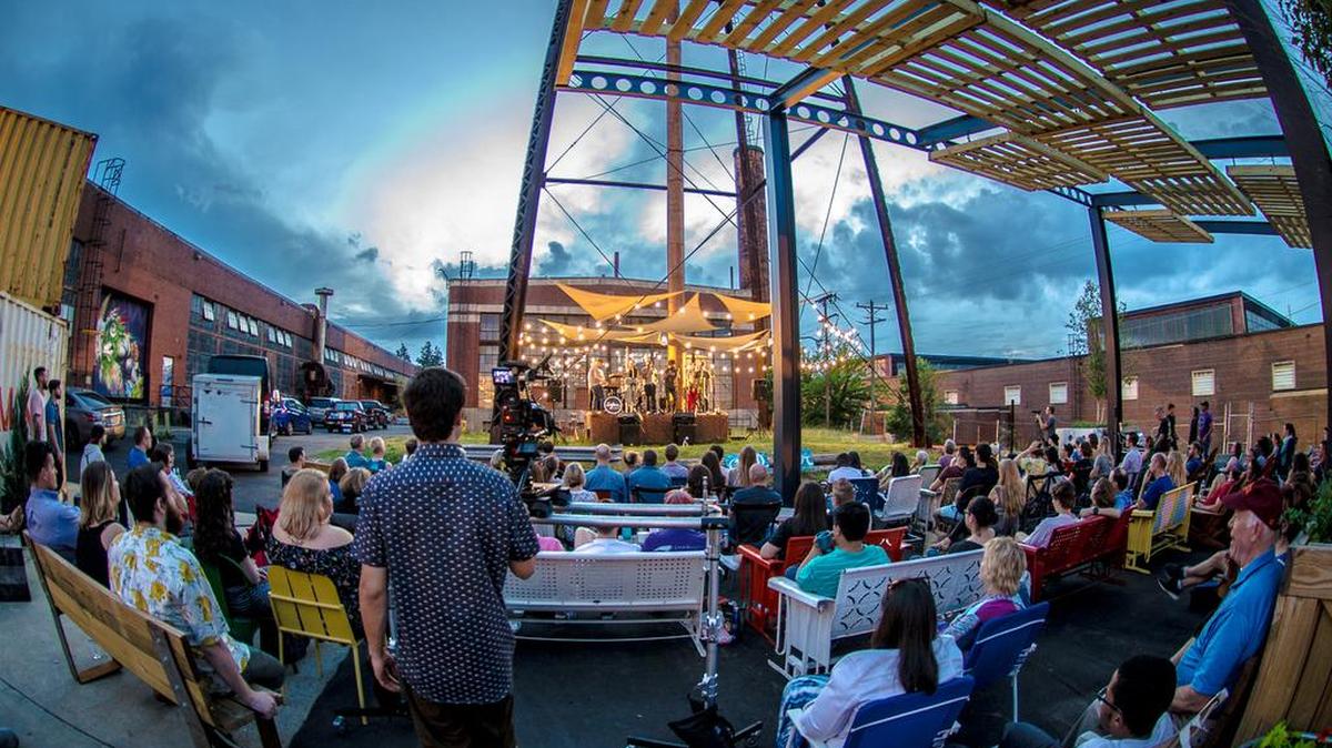 Chicago band Sidewalk Chalk performs during a Sofar Sounds concert at Camp North End in Charlotte.