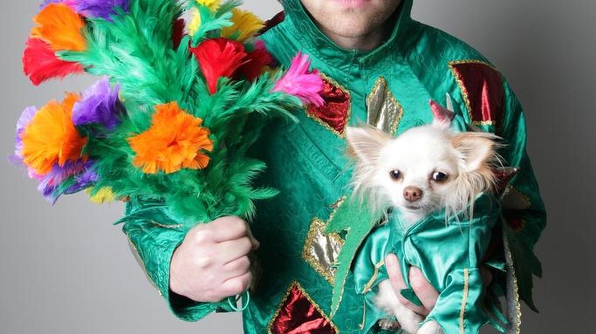Magician-comedian John van der Put takes the stage as Piff (not Puff) the Magic Dragon... with his canine assistant, Mr. Piffles.